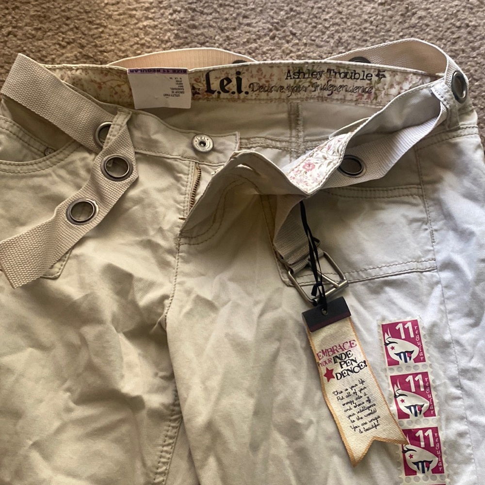 L.e.i. Khaki Utility Pants with Belt